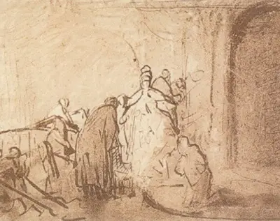 Studie für Judas, der die dreißig Silberstücke zurückgibt Rembrandt